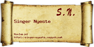 Singer Nyeste névjegykártya